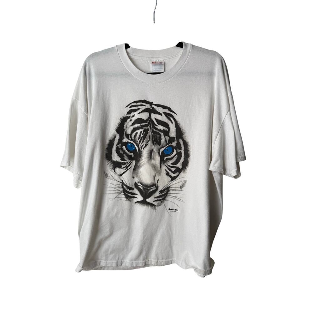 Vintage Tiger Shirt Men's XL White Schultz